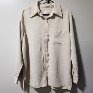 Villager Sport Tan Long Sleeve Blouse Women's Large